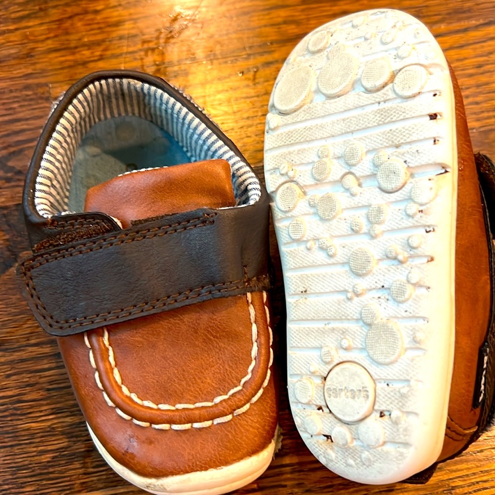 Carter's Brown and White Baby Walker Shoes with Velcro Strap - Picture 5 of 5